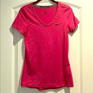 Nike Pro pink dri-fit short sleeve top Sz M